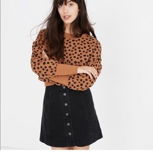 Madewell black denim miniskirt